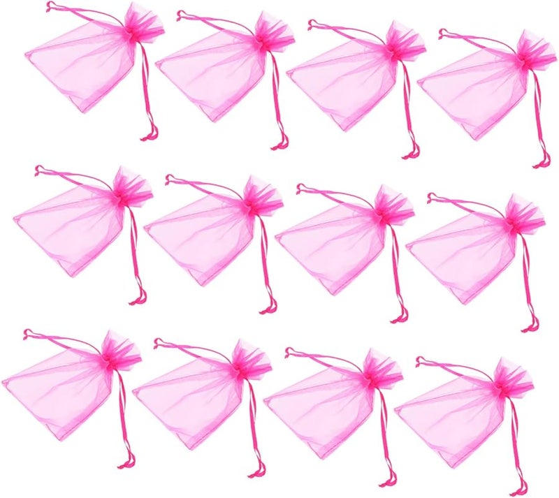FRCOLOR 100pcs 4x6 Inch White Organza Drawstring Bags for Gifts Jewelry and Candy - Image 1